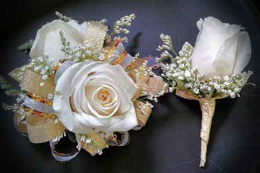 Corsage and Boutonniere Rose Ensemble from Rose Garden Florist in Barnegat, NJ