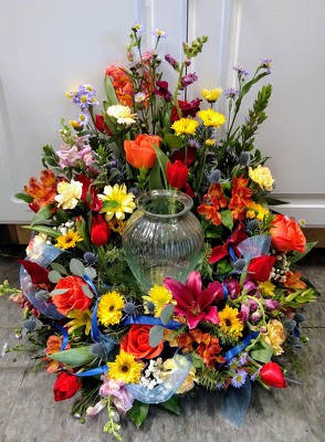 Garden of Remembrance Cremain Wreath from Rose Garden Florist in Barnegat, NJ