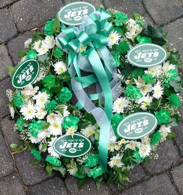 Jets Wreath from Rose Garden Florist in Barnegat, NJ