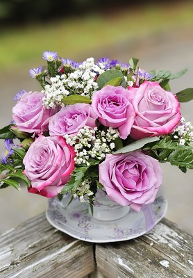 Lavender Roses Teacup