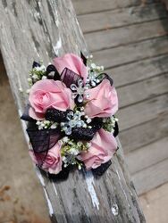 Pink and Black wristlet from Rose Garden Florist in Barnegat, NJ