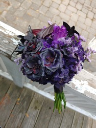 Black and Plum clutch from Rose Garden Florist in Barnegat, NJ