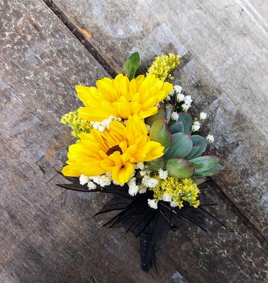 SUCCULENT MINI SUNFLOWER BOUTONNIERE from Rose Garden Florist in Barnegat, NJ