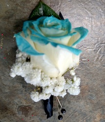 Aqua Tip Rose Boutonniere from Rose Garden Florist in Barnegat, NJ