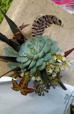 Dramatic Succulent Boutonniere from Rose Garden Florist in Barnegat, NJ