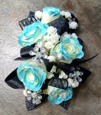 Aqua Tip Rose Corsage from Rose Garden Florist in Barnegat, NJ